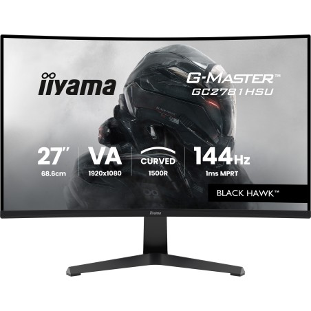 iiyama G-MASTER Black Hawk GC2781HSU-B1 27" VA 1920 x 1080 Full HD Monitor - 144Hz, HDMI & DisplayPort for Ultimate Gaming Exper